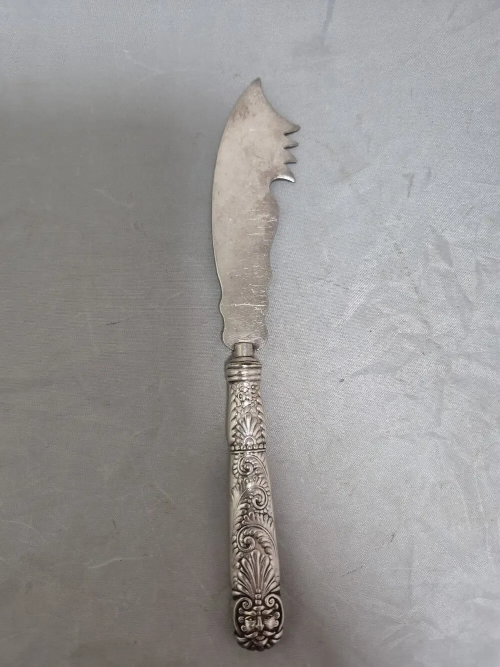 💥 Rare ASSYRIAN HEAD by 1847 Rogers Bros. Cheese Knife Wide Handle 7.5
